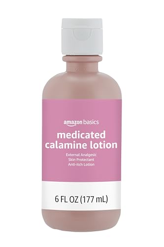 Amazon Basics Medicated Calamine Anti-Itch Lotion, Analgesic Skin Protectant, 6 Fluid Ounce, 1-Pack (Previously Solimo) (New Formula)