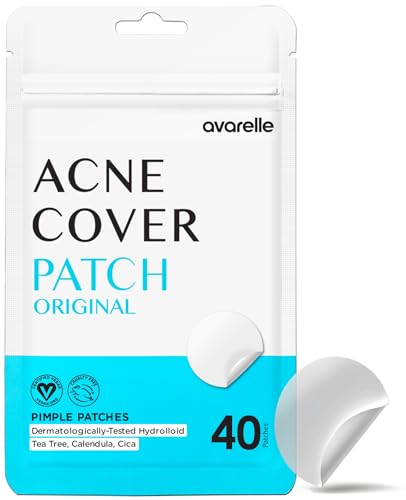 AVARELLE Acne Cover Patches, FSA HSA Eligible Hydrocolloid Pimple Patches for Face with Tea Tree Oil,