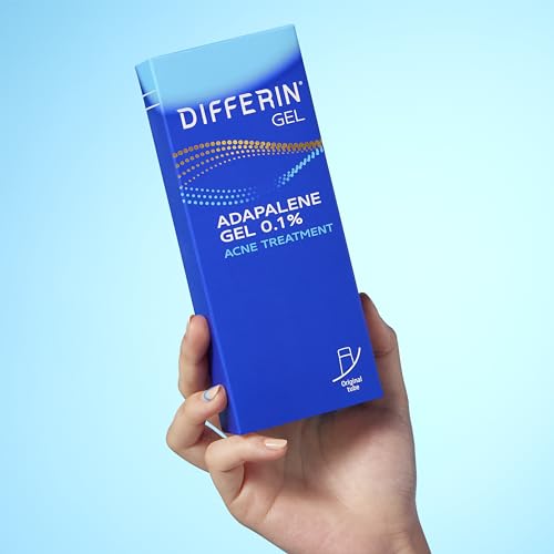 Differin Acne Treatment Gel, 30 Day Supply, Retinoid Treatment for Face with 0.1% Adapalene, Gentle Skin Care for Acne Prone Sensitive Skin, 15g Tube