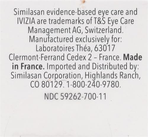 iVIZIA Sterile Lubricant Eye Drops for Dry Eyes, Preservative-Free, Moisturizing, Dry Eye Relief, Contact Lens Friendly, 0.33 fl oz Bottle