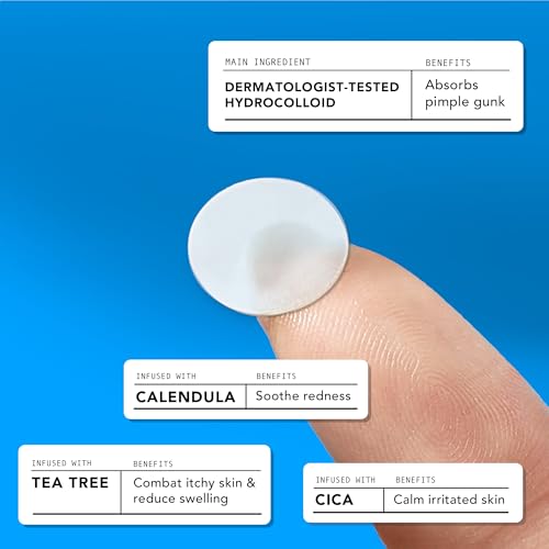 AVARELLE Acne Cover Patches, FSA HSA Eligible Hydrocolloid Pimple Patches for Face with Tea Tree Oil,