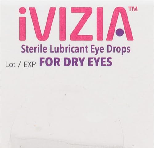 iVIZIA Sterile Lubricant Eye Drops for Dry Eyes, Preservative-Free, Moisturizing, Dry Eye Relief, Contact Lens Friendly, 0.33 fl oz Bottle