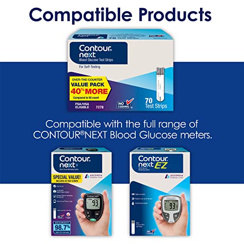 CONTOUR NEXT Blood Glucose Test Strips for Diabetes, 70 Count (Pack of 1)