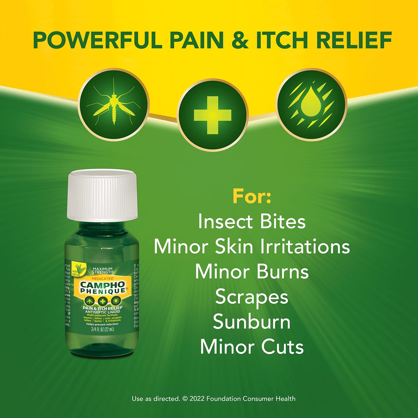 Campho-Phenique Pain & Itch Relief Antiseptic Liquid, Original Formula, Clear, 0.75 Fl Oz